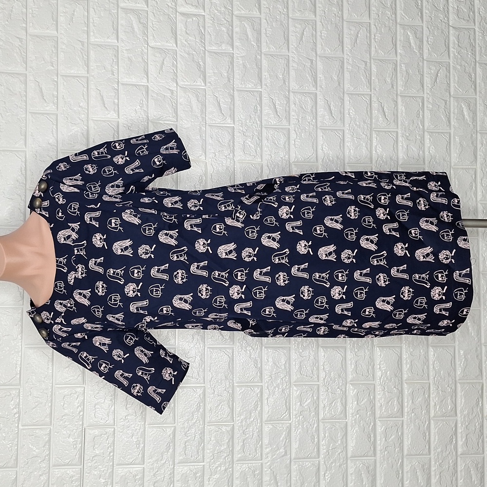 BODEN Iona Chit Chat Cotton Dress with Pockets and Button Details